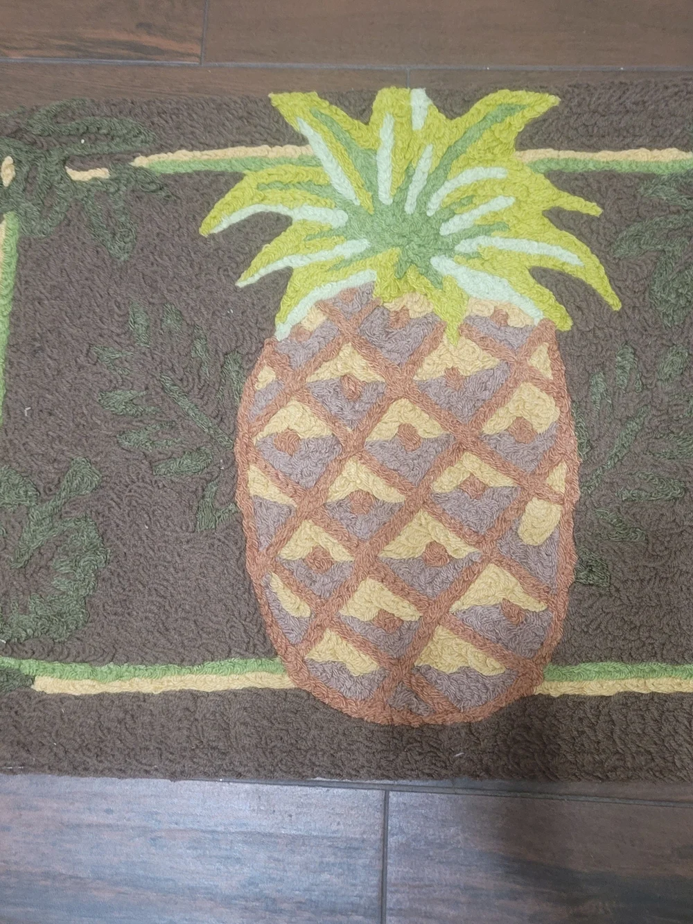 Tropical Pineapple Door Mat - Brown and Green